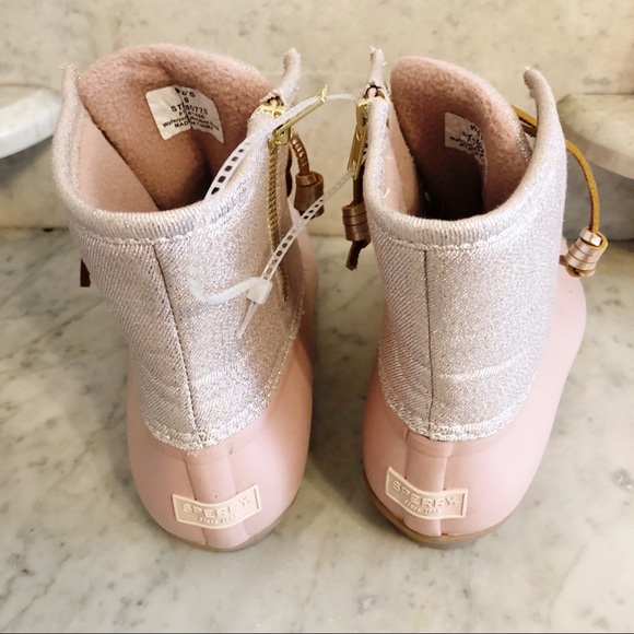sperry rose gold duck boots